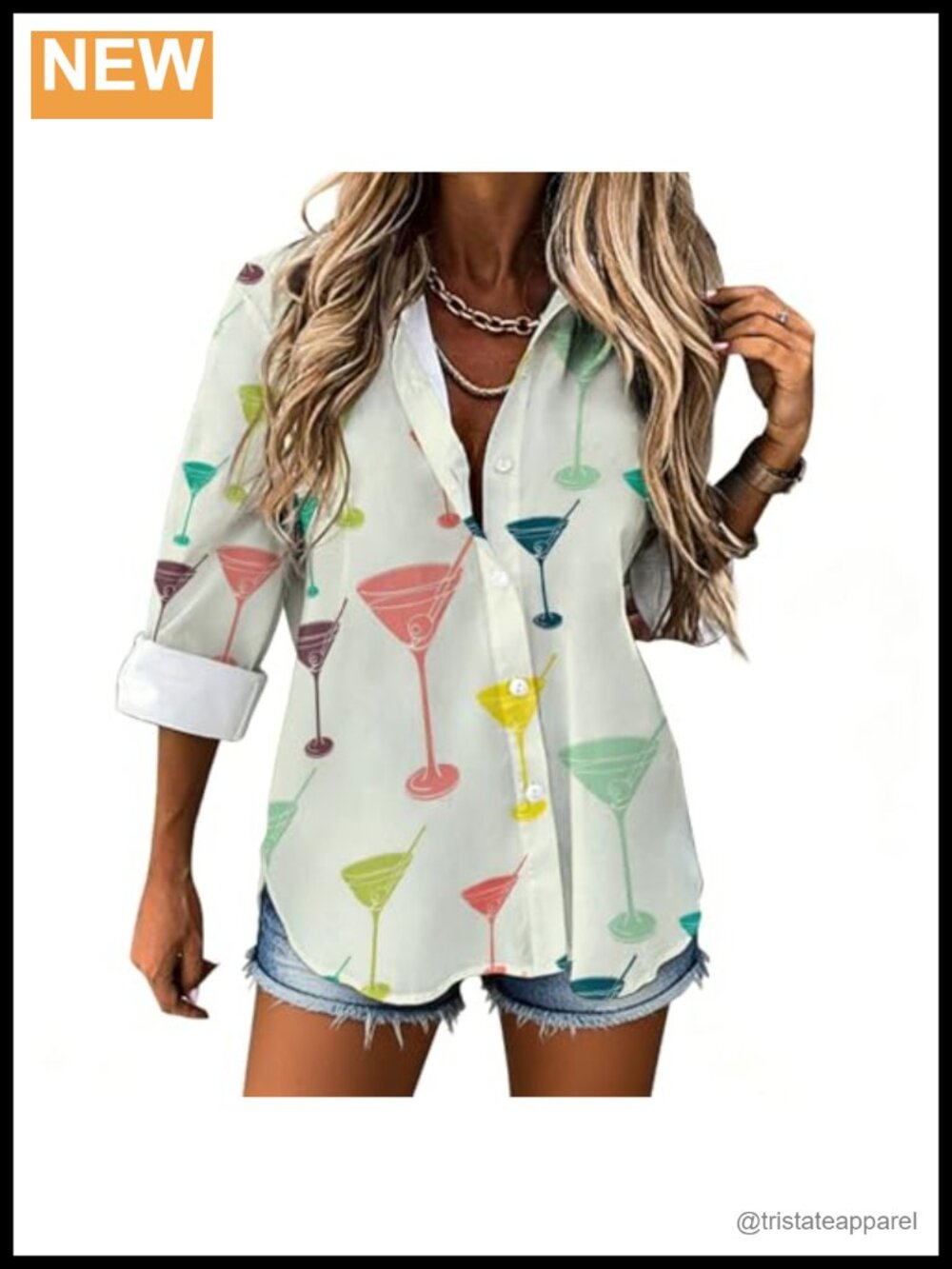 Women's Casual Long Sleeve Button Down Shirt Polyester V-Neck Irregular Hem